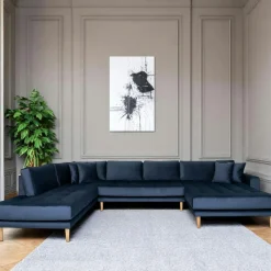 Canapés En Tissu|Canapés 3 Places|AMSTERDAM Canapé panoramique vert nature - côté droit