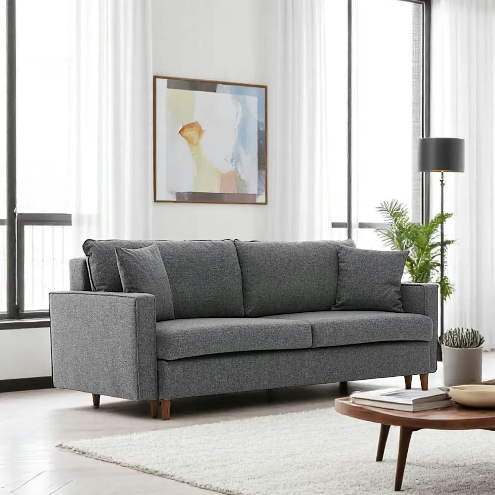 Canapés 3 Places|Canapés Convertibles|COMO Canapé-lit 3 places gris chiné