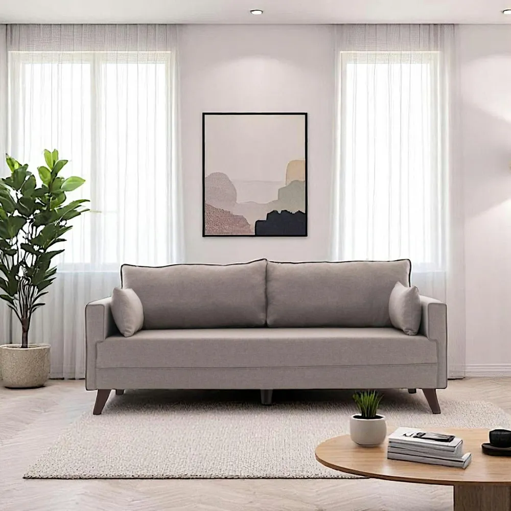 Canapés 3 Places|Canapés Convertibles|SPLIT Canapé-lit cappuccino - dos droit