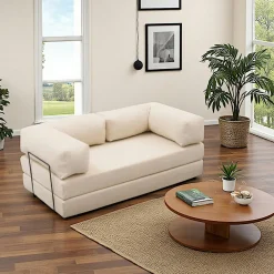 Canapés En Tissu|Canapés 2 Places|ALTEA Canapé-lit écru confort, 190 cm