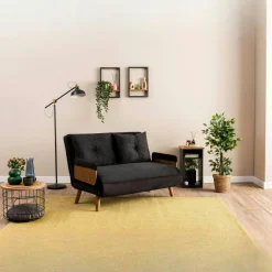 Canapés En Tissu|LOJA Canapé-lit d'appoint en velours gris, 2 places