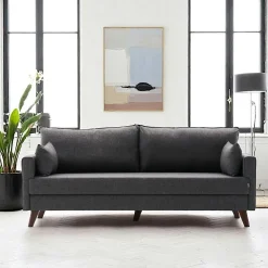 Canapés 3 Places|Canapés Convertibles|SPLIT Canapé-lit gris anthracite - dos droit