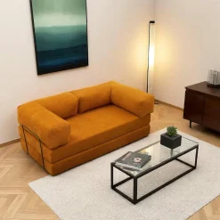 Canapés En Tissu|Canapés 2 Places|ALTEA Canapé-lit ocre confort, 190 cm