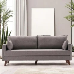 Canapés En Tissu|Canapés 3 Places|SPLIT Canapé-lit taupe - dos droit