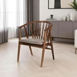 Meubles De Cuisine·Chaises|Chaises En Bois|TENA Chaise à barreaux en bois brun - assise assortie