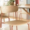 Chaises En Bois|Chaises Contemporaines|TIM Chaise bois et métal terracota style écolier (lot de 2)