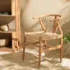 Chaises En Bois|Chaises Avec Accoudoirs|MANAK Chaise bois exotique et cannage dossier arrondi