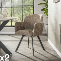 Meubles De Bureau·Fauteuils De Bureau|Chaises Capitonnées|CREEK Chaise bureau pivotante beige chaud texturé (lot de 2)