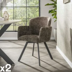 Meubles De Bureau·Fauteuils De Bureau|Chaises Capitonnées|CREEK Chaise bureau pivotante beige chaud texturé (lot de 2)