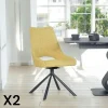 Meubles De Cuisine·Chaises|Chaises Capitonnées|LIGURIE Chaise contemporaine pivotante moutarde (lot de 2)