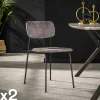Chaises Contemporaines|Meubles De Cuisine·Chaises|Melbourne Chaise d'écolier en velours gris (lot de 2)