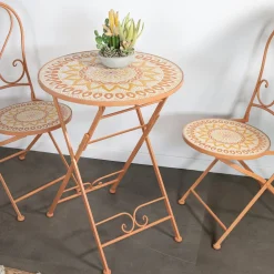 Chaises De Jardin|GRENADE Chaise de balcon motif soleil (lot de 2)