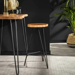 Tabourets De Bar En Velours|TIM Chaise de bar velours beige (lot de 2)