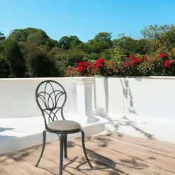 Chaises De Jardin| Chaise de jardin bistrot gris foncé