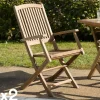 Chaises De Jardin|SUMMER Chaise de jardin en teck avec accoudoirs (lot de 2)