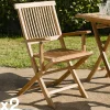 Chaises De Jardin|SUMMER Chaise de jardin en teck à bords droits avec accoudoirs (lot de 2)