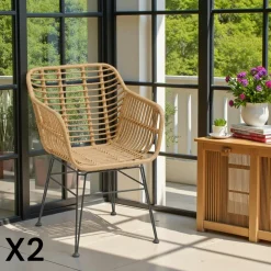 Meubles De Cuisine·Chaises|Chaises Contemporaines| Chaise de salle à manger beige crème (lot de 2) HAWAI