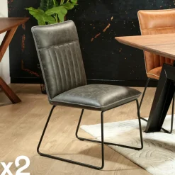 Meubles De Cuisine·Chaises|Chaises Capitonnées|OKA Chaise de salle à manger gris used (lot de 2)