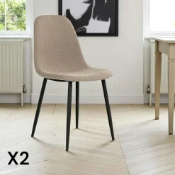 Meubles De Cuisine·Chaises|BERLIN Chaise de salle à manger marron clair style vintage (lot de 2)