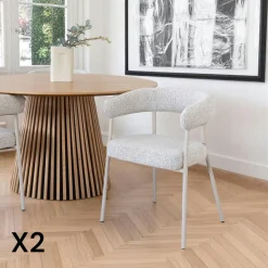 Meubles De Cuisine·Chaises|MONTREUX Chaise de salle à manger sable avec pieds gris (lot de 2)