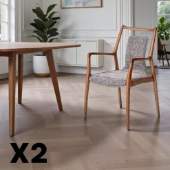 Chaises En Bois|Chaises Contemporaines| Chaise design anthracite à structure noire (lot de 2) ALDER