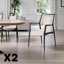 Chaises En Bois|Chaises Contemporaines| Chaise design anthracite à structure noire (lot de 2) ALDER