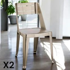 Chaises Industrielles|Meubles De Cuisine·Chaises|Helsinki Chaise design chrome (lot de 2)