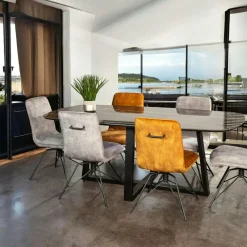 Chaises En Rotin|Chaises Contemporaines|LOANO Chaise design dossier cannage arrondi assise velours noir (lot de 2)