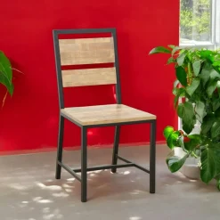 Chaises Vintage|Chaises En Bois|Loft / Loft Colors Chaise en Hévéa recyclé naturel et métal 45x51x90cm LOFT