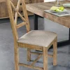Univers Déco·Maison De Campagne|Meubles De Cuisine·Chaises|BRISBANE Chaise en tissu et bois recyclé (lot de 2)