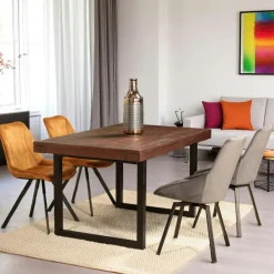 Chaises Capitonnées|Chaises Contemporaines|ROSARIO Chaise en velours gris - dossier enveloppant (Lot de 2)