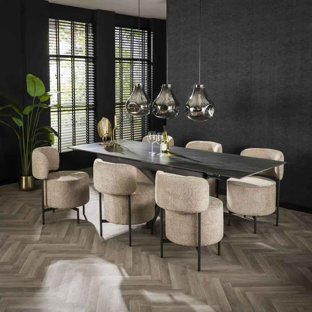 Chaises Velours|Chaises Contemporaines|Melbourne Chaise en velours piqué gris (lot de 2)