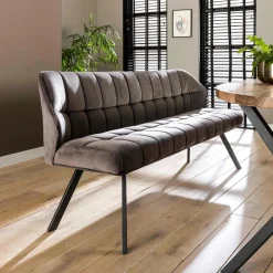 Chaises Velours|Chaises Contemporaines|Melbourne Chaise en velours piqué gris (lot de 2)