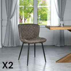 Meubles De Cuisine·Chaises|Chaises Velours|Melbourne Chaise en velours piqué moutarde (lot de 2)