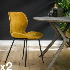 Meubles De Cuisine·Chaises|Chaises Capitonnées|Melbourne Chaise en velours sable (lot de 2)