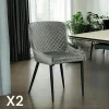 Meubles De Cuisine·Chaises|Chaises Capitonnées|ARLINGTON Chaise grise en velours (lot de 2)