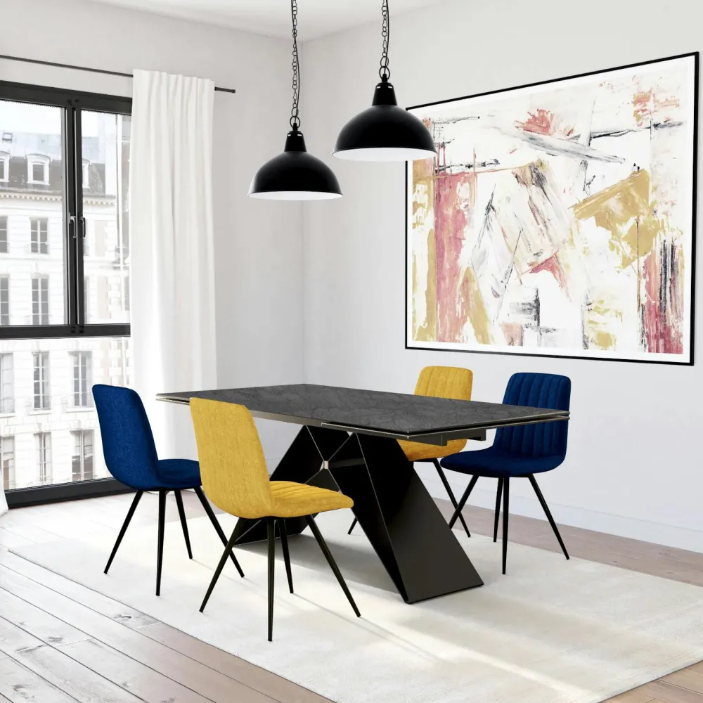 Meubles De Cuisine·Chaises|Chaises Capitonnées|ARLINGTON Chaise grise en velours (lot de 2)