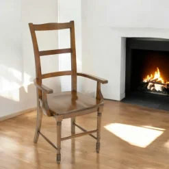 Chaises En Bois|Chaises Avec Accoudoirs|Tradition Chaise hévéa avec accoudoirs