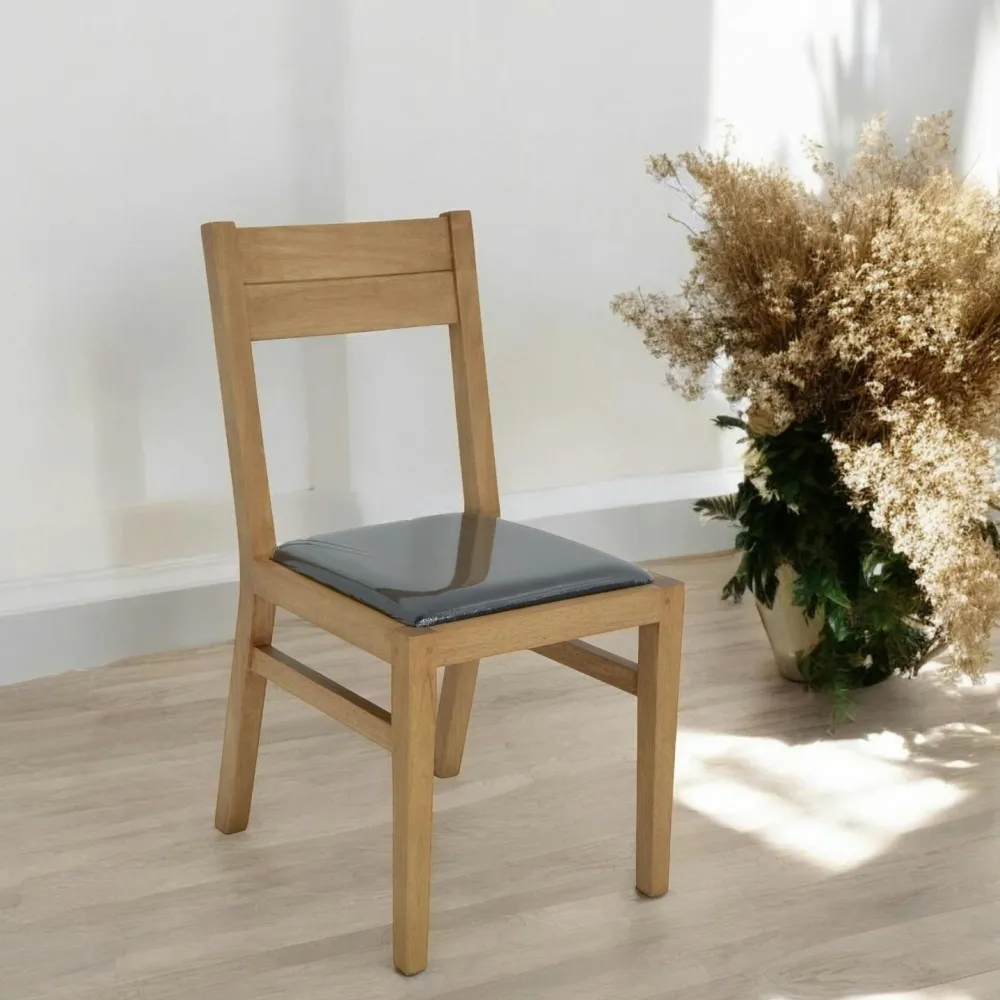 Chaises Scandinaves|Chaises En Bois|Attan Chaise Hévéa avec assise mousse 42x50x84cm
