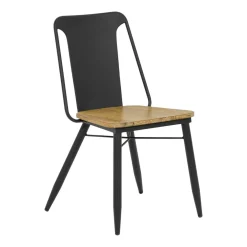 Meubles De Cuisine·Chaises|Chaises En Bois|Brooklyn Chaise industrielle bois et métal noir