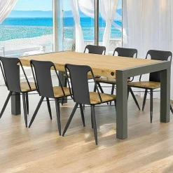 Meubles De Cuisine·Chaises|Chaises En Bois|Brooklyn Chaise industrielle bois et métal noir