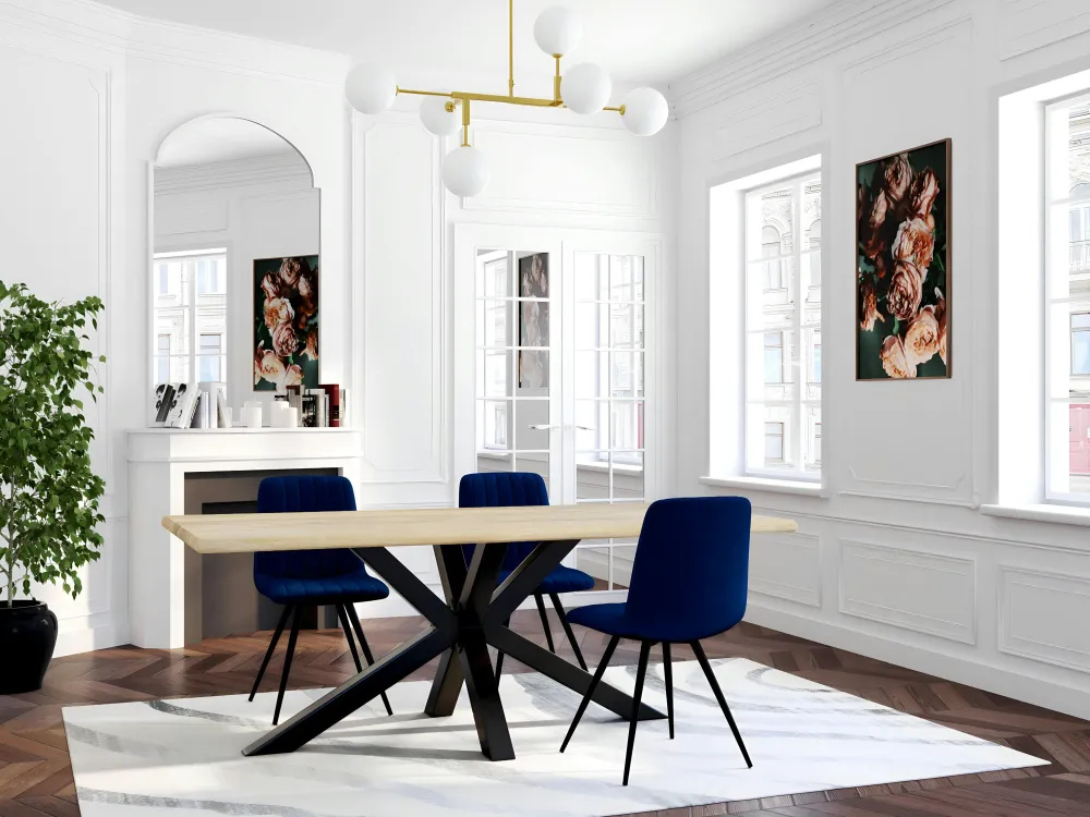 Meubles De Cuisine·Chaises|Chaises En Bois|Brooklyn Chaise industrielle bois et métal noir