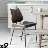 Univers Déco·Maison De Campagne|Univers Déco·Loft Industriel|SALERNE Chaise industrielle marron (lot de 2)