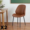 Meubles De Cuisine·Chaises|Chaises Contemporaines|BERLIN Chaise marron moderne avec surpiqure (lot de 2)