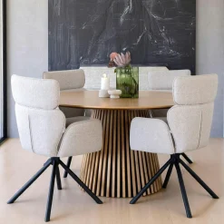 Meubles De Cuisine·Chaises|Chaises Capitonnées|CREEK Chaise marron moderne en velours tissé (lot de 2)