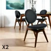 Chaises En Bois|Chaises Contemporaines|DILI Chaise médaillon grise - style moderne (lot de 2)