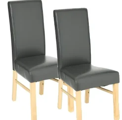Chaises Contemporaines|Meubles De Cuisine·Chaises| Chaise moderne grise avec pieds bois (lot de 2)