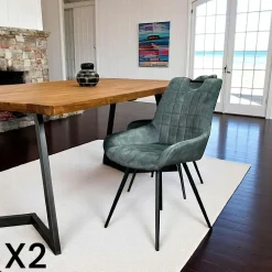 Meubles De Cuisine·Chaises|Chaises Velours|MALMOE Chaise moutarde avec poignée (lot de 2)