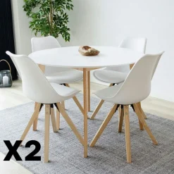 Meubles De Cuisine·Chaises|Chaises Contemporaines|LOTA Chaise noire basique avec pieds métal (lot de 2)