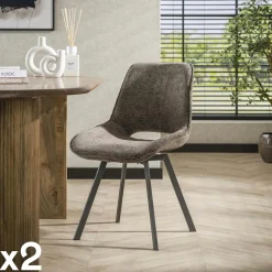 Meubles De Cuisine·Chaises|Chaises Contemporaines|ASCOLI Chaise pivotante confort – beige, dos ajouré (lot de 2)